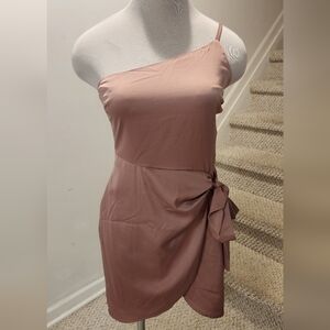 Lulu's One-Shoulder Mauve Dress